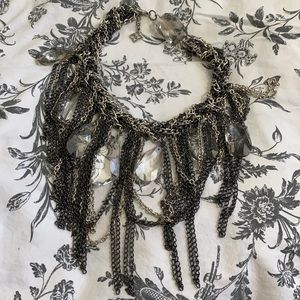 Large chained statement necklace
